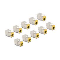 Keystone Modul RJ45 Buchse zu LSA Cat.6A werkzeugfrei gelb Set 10 Stück