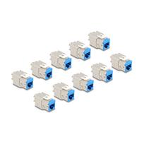 Keystone Modul RJ45 Buchse zu LSA Cat.6A werkzeugfrei blau Set 10 Stück