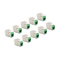 Keystone Modul RJ45 Buchse zu LSA Cat.6A werkzeugfrei grün Set 10 Stück