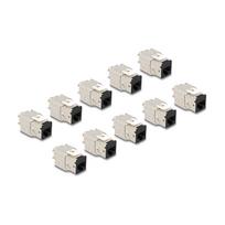 Keystone Modul RJ45 Buchse zu LSA Cat.6A werkzeugfrei schwarz Set 10 Stück