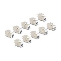 Keystone Modul RJ45 Buchse zu LSA Cat.6A werkzeugfrei weiß Set 10 Stück