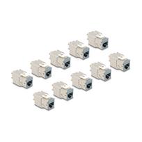 Delock Keystone Modul RJ45 Buchse zu LSA Cat.6A werkzeugfrei grau Set 10 Stück