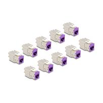 Keystone Modul RJ45 Buchse zu LSA Cat.6A werkzeugfrei violett Set 10 Stück