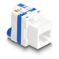 Keystone Modul RJ45 Buchse zu LSA Cat.6A werkzeugfrei mit blauen Drehverschluss
