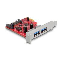 PCI Express x1 Karte zu 2 x extern USB 5Gbps Typ-A Buchse - Low Profile Formfaktor
