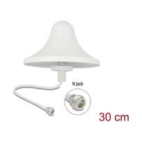 Delock 4G WiFi 2,4 GHz Antenne N Buchse 3 dBi 30 cm RG-58 omnidirektional Deckenmontage weiß