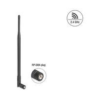Delock WiFi 2,4 GHz Antenne RP-SMA Stecker 7 dBi omnidirektional mit Kippgelenk schwarz