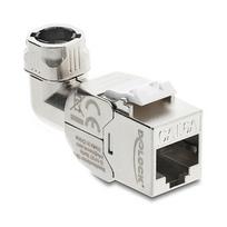 Keystone Modul RJ45 Buchse zu LSA Cat.6A werkzeugfrei 90° winkelbar geschirmt für Kabeldurchmesser von 5,0 - 8,5 mm