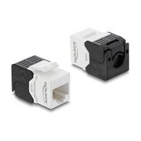 Keystone Modul RJ45 Buchse zu LSA Cat.6 UTP werkzeugfrei schwarz / weiß