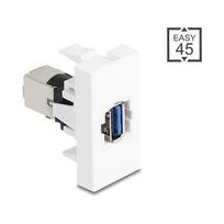 Easy 45 Modul USB 5Gbps Typ-A Buchse zu USB 5Gbps Typ-B Buchse weiß