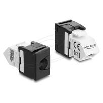 Keystone Modul RJ45 Buchse zu LSA Cat.6 45° gewinkelte Buchse ungeschirmt schwarz / weiß