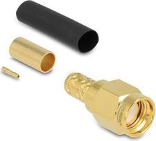 Delock RP-SMA Stecker zum Crimpen LMR200mit passendem Schrumpfschlauch (91789)