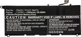 CoreParts - Laptop-Batterie - Lithium-Polymer - 7850 mAh - 59,7 Wh - Schwarz - für Dell XPS 13 9360 (MBXDE-BA0116)