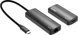 MicroConnect USB-C to HDMI Extender via ethernet 30m distance at - Ethernet - USB Typ C (MC-USBCHDMIEXT-30M)