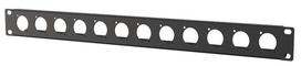 1U rack panel with 12 holes