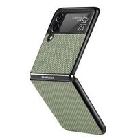 Prabangus plonas dėklas iš anglies pluošto, skirtas Samsung Galaxy Z Flip 3 4 5g Flip3 Flip4 telefonui, apsauginis dangtelis Coque, skirtas Samsung Z Flip 4 for Galaxy Z Flip 4 chaki