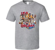 JAV svajonių komanda Retro karikatūra Krepšinio marškinėliai Unisex marškinėliai L