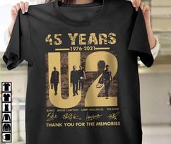 Vintažiniai U2 Grupės 45 Metai Sunkaus Medvilnės Juodi Visų Dydžių Unisex Klasikiniai Marškinėliai BL352 Unisex Marškinėliai M