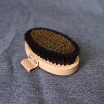 Beechwood Horsehair Copper Wire Body Brush - Skin Rejuvenation & Meridian Massage Tool black
