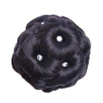 Sintetinė bandelė Elastic Donut Chignon plaukų priauginimas Pink Crystal ruda/juoda