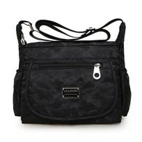 „Sagit Women Fashion“ nailono „Messenger“ vieno peties krepšys, atsparus vandeniui One Size juoda