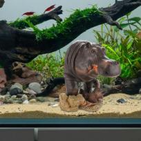 Akvariumo burbuliatorius Dekoracija Statulėlė Oro Hipopotamas Vėžliui 14.5cmx7cmx5.3cm