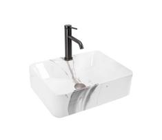 REA-U5052 - Praustuvas ant stalviršio KELLY 38x49 cm keramika/balta/marmuro dekoras