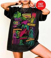Vintažiniai Universal Monsters marškinėliai, Retro siaubo filmų grafiniai marškinėliai Unisex Unisex marškinėliai S
