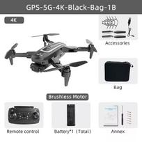 HJ38 Pro GPS dronas, profesionali 4K HD kamera, aerofotografija, orlaivis, WiFi, sulankstomas, išmanusis padėties nustatymo dronas, nuotolinio valdymo kvadrokopteris, vaikams, dovanų rinkinys 4K 1 battery juoda