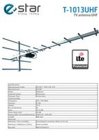 TV antena  eSTAR T-1013 UHF LTE Juoda