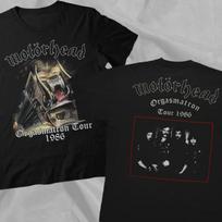 Vintažiniai 1986 m. MOTORHEAD Orgasmatron turo juodi dvipusiai marškinėliai Unisex XXL