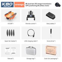 Naujas K80 Pro Max Drone 5G WiFi FPV bešepetėlis variklis 360° lazerinis kliūčių išvengimo GPS Backhaul 8K HD dvigubos kameros nuotolinio valdymo keturkopterio drono žaislas NO OAS 1 Battery juoda