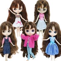 5 rinkiniai lėlės drabužiams Blythe lėlės įrankiams Mieli laisvalaikio mini suknelės kelnės palaidinės apranga 1/6 11.5 colio lėlei Mielas dovanų rinkinys mergaitėms Žaislas beige