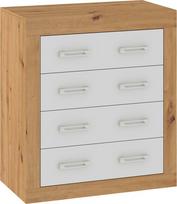 Komoda Meblocross Verin VRN-11 4 stalčiai Artisan ąžuolas/balta
