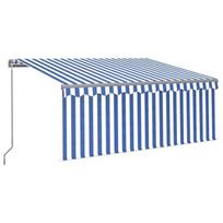 Rankiniu būdu ištraukiama markizė, mėlyna ir balta, 3x2,5m