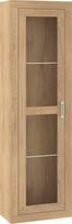 Vitrina Meblocross Verin VRN-08 ąžuolo spalvos, pastatoma, su lentynomis