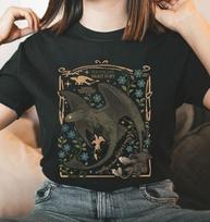 Vintage Toothless Dragon Botanical T-Shirt, Retro How To Train Your Dragon Tee Unisex T-Shirt S