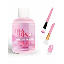Deimantinės tapybos fiksavimo rinkinys 120 ml su 3 teptukais, deimantinės tapybos fiksatorius dėlionės klijai deimantinės tapybos priedai ir įrankiai suaugusiems (4 uncijos) 120ml