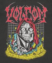 Volcom Skate Vitals Crypt Ripper Trumpomis Rankovėmis Juoda Visų Dydžių Marškinėliai Unisex T-Shirt S