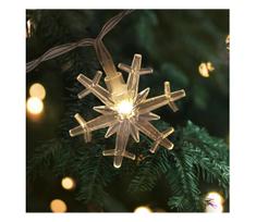 LED lauko girlianda, 20xLED/2xAA, 2,2 m, IP44, šiltai baltos snaigės