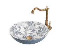 REA-U3608 - Praustuvas ant stalviršio JULIANA 40 cm keramika/balta/mėlyna