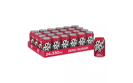Dr Pepper Zero UK Soft Drink 330 ml, 24-PACK