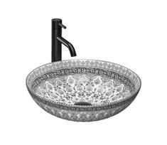 REA-U8002 - Praustuvas ant stalviršio ARTE 40 cm keramika/balta/juoda