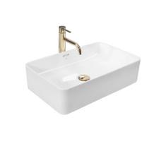 REA-U5055 - Praustuvas ant stalviršio BERTA 35,5x56 cm keramika/blizgi balta