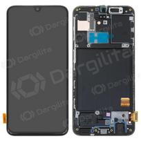 Samsung Galaxy A40 ekranas (juodas) (su rėmeliu) (refurbished, originalus)