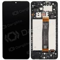 Samsung Galaxy A12s ekranas (juodas) (su rėmeliu) (originalus)