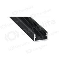 Aliuminis profilis Lumines LED juostoms A (juodas, anoduotas, 2m)