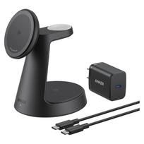 ANKER MagGo 3-in-1 Charging Station kabellose Ladestation schwarz Qi2 15W inkl. zertifiziertes Modul fr Apple Watch