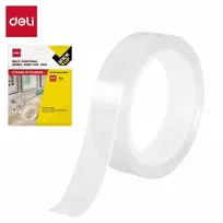 Lipni juosta DELI 24 mm x 3 m x 1 mm, dvipusė, skaidri