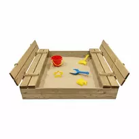 Impregnuota smėlio dėžė HATIS, 120x120 cm ir 250 kg smėlio